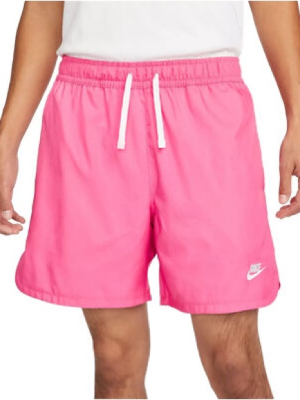Nike Men’s Bright Pink Swim Trunks with White Drawstring